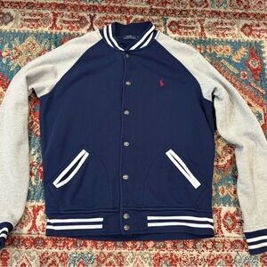 Polo by Ralph Lauren Navy and Gray Varsity Jacket
